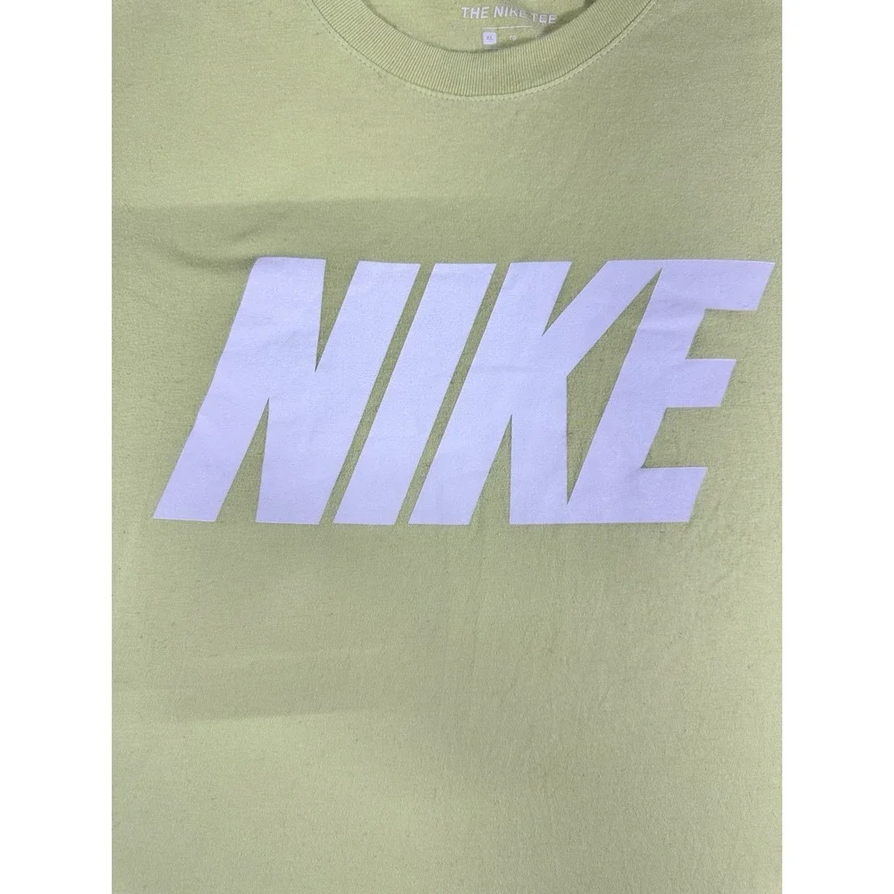 The Nike Tee Men's XL Yellow Green Short Sleeve Graphic Logo T-Shirt Casual